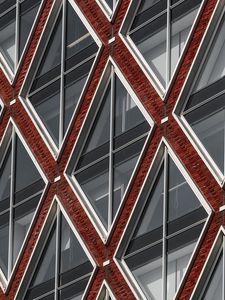 Preview wallpaper building, facade, architecture, rhombuses, bricks