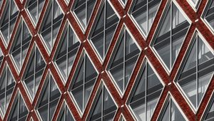 Preview wallpaper building, facade, architecture, rhombuses, bricks