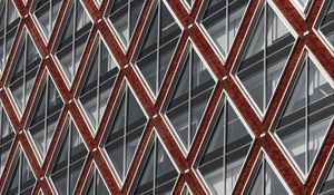 Preview wallpaper building, facade, architecture, rhombuses, bricks