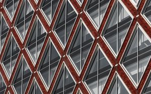 Preview wallpaper building, facade, architecture, rhombuses, bricks