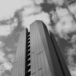 Preview wallpaper building, facade, architecture, bw, sky