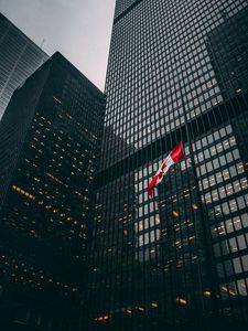 Preview wallpaper building, facade, architecture, flag, canada