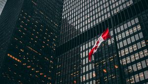 Preview wallpaper building, facade, architecture, flag, canada