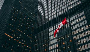 Preview wallpaper building, facade, architecture, flag, canada