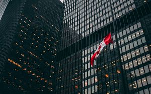 Preview wallpaper building, facade, architecture, flag, canada