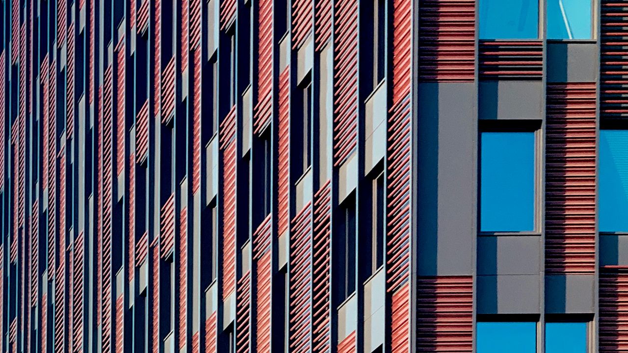 Wallpaper building, facade, architecture, windows, walls