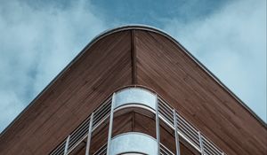 Preview wallpaper building, facade, architecture, balcony, wooden