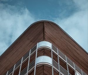 Preview wallpaper building, facade, architecture, balcony, wooden