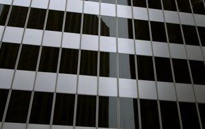 Preview wallpaper building, facade, architecture, glass, gray