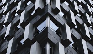 Preview wallpaper building, facade, architecture, modern, gray