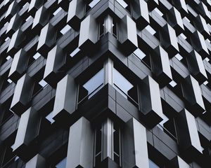 Preview wallpaper building, facade, architecture, modern, gray