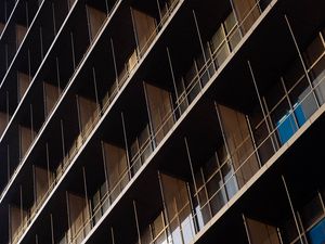 Preview wallpaper building, facade, architecture, symmetry, brown