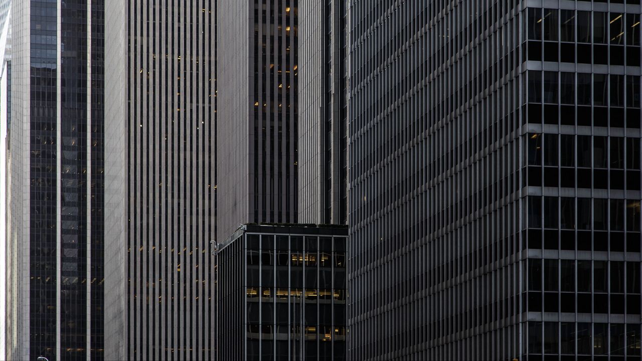 Wallpaper building, facade, architecture, high-rise, gray