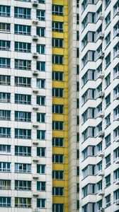 Preview wallpaper building, facade, architecture, multi-storey, white, yellow