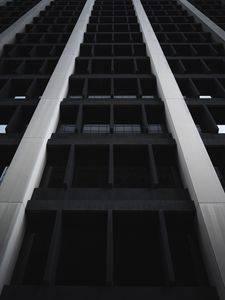 Preview wallpaper building, facade, architecture, construction, black and white