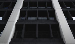 Preview wallpaper building, facade, architecture, construction, black and white