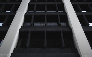 Preview wallpaper building, facade, architecture, construction, black and white
