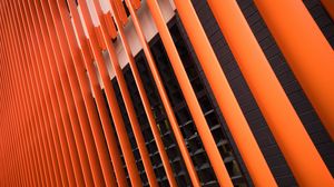 Preview wallpaper building, facade, architecture, stripes, orange