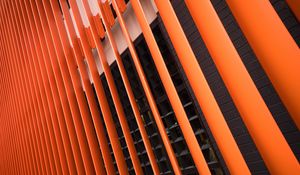 Preview wallpaper building, facade, architecture, stripes, orange