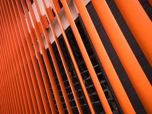 Preview wallpaper building, facade, architecture, stripes, orange
