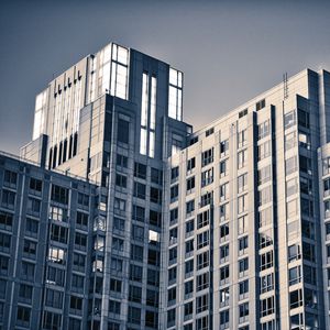 Preview wallpaper building, facade, architecture, black and white