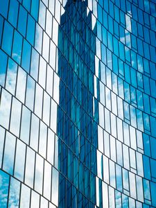 Preview wallpaper building, facade, architecture, glass, reflection, blue