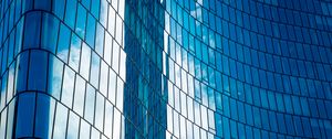 Preview wallpaper building, facade, architecture, glass, reflection, blue