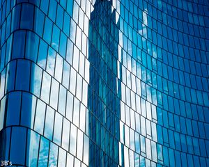 Preview wallpaper building, facade, architecture, glass, reflection, blue