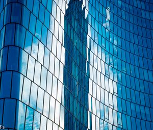 Preview wallpaper building, facade, architecture, glass, reflection, blue