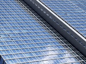 Preview wallpaper building, facade, architecture, windows, glass, reflection, clouds