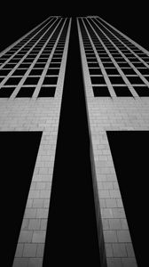 Preview wallpaper building, facade, architecture, bottom view, dark