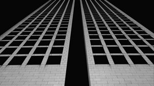 Preview wallpaper building, facade, architecture, bottom view, dark