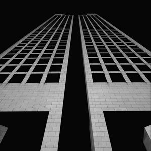 Preview wallpaper building, facade, architecture, bottom view, dark