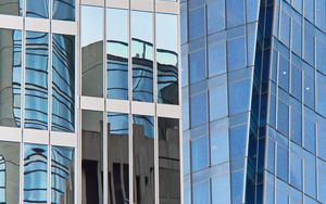 Preview wallpaper building, facade, architecture, glass, mirrored