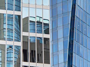 Preview wallpaper building, facade, architecture, glass, mirrored