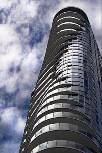 Preview wallpaper building, facade, architecture, sky, bottom view, glass