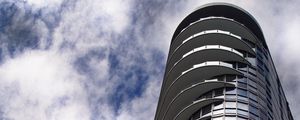 Preview wallpaper building, facade, architecture, sky, bottom view, glass