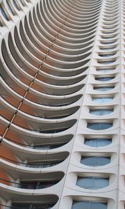 Preview wallpaper building, facade, architecture, white, balconies