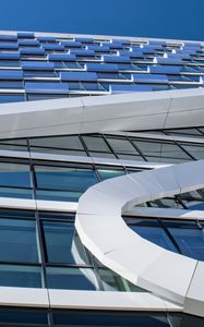 Preview wallpaper building, facade, architecture, wave, glass