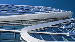 Preview wallpaper building, facade, architecture, wave, glass
