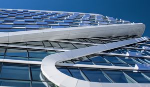 Preview wallpaper building, facade, architecture, wave, glass