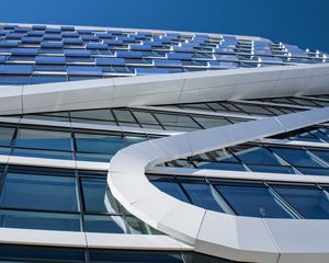 Preview wallpaper building, facade, architecture, wave, glass