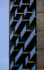 Preview wallpaper building, facade, balconies, glass, architecture