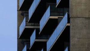 Preview wallpaper building, facade, balconies, glass, architecture