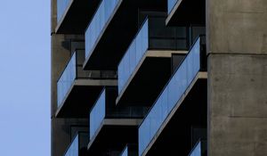 Preview wallpaper building, facade, balconies, glass, architecture