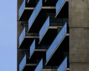 Preview wallpaper building, facade, balconies, glass, architecture