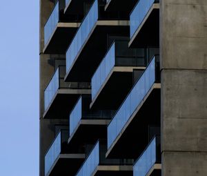 Preview wallpaper building, facade, balconies, glass, architecture