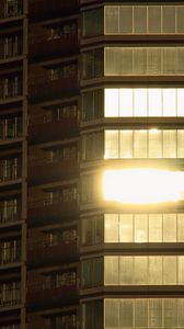 Preview wallpaper building, facade, balconies, windows, light