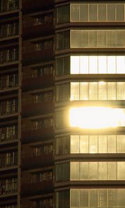 Preview wallpaper building, facade, balconies, windows, light