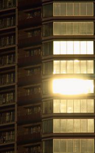 Preview wallpaper building, facade, balconies, windows, light